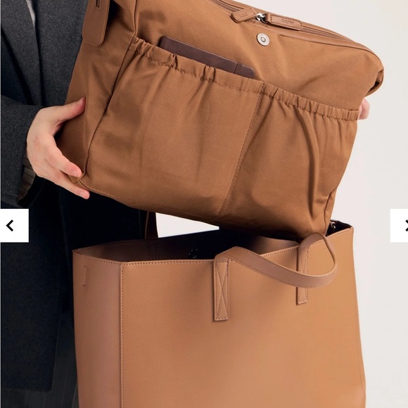 Calpak Haven 16" Laptop Tote Bag in Toffee Career Purse - Picture 5 of 16